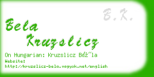 bela kruzslicz business card